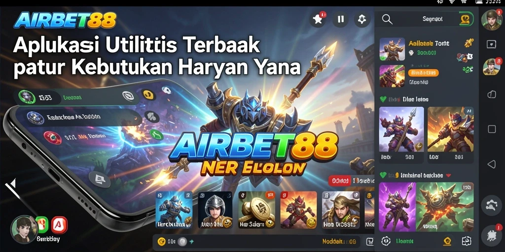 Tampilan utama AIRBET88 dengan berbagai fitur utilitas.