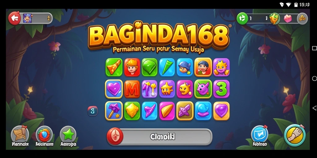 Tampilan gameplay seru dalam permainan Match-3 BAGINDA168.