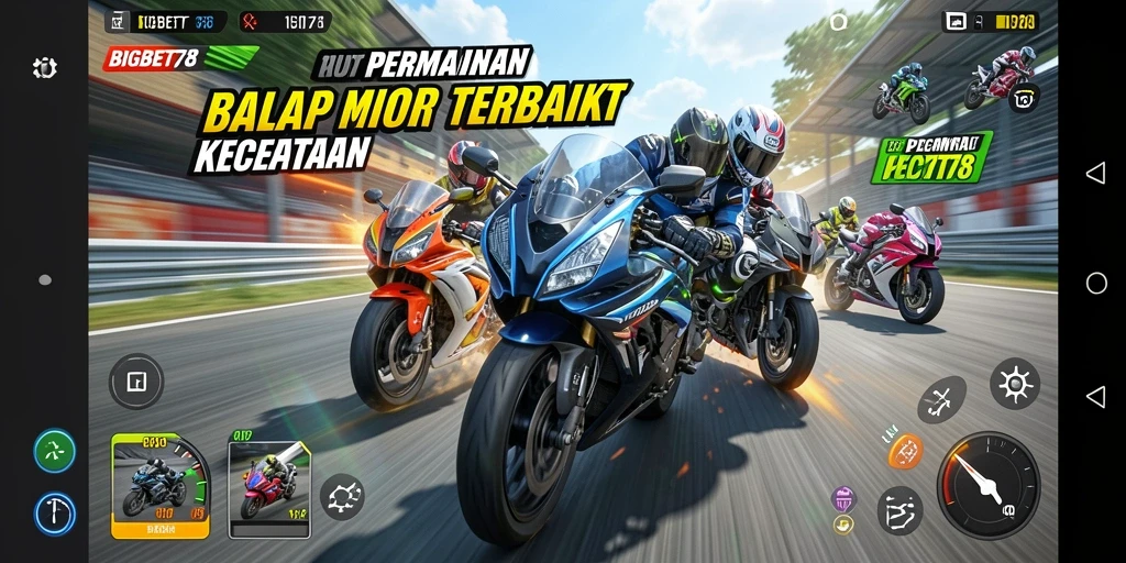 Tampilan menakjubkan pada gameplay balap motor BIGBET78.