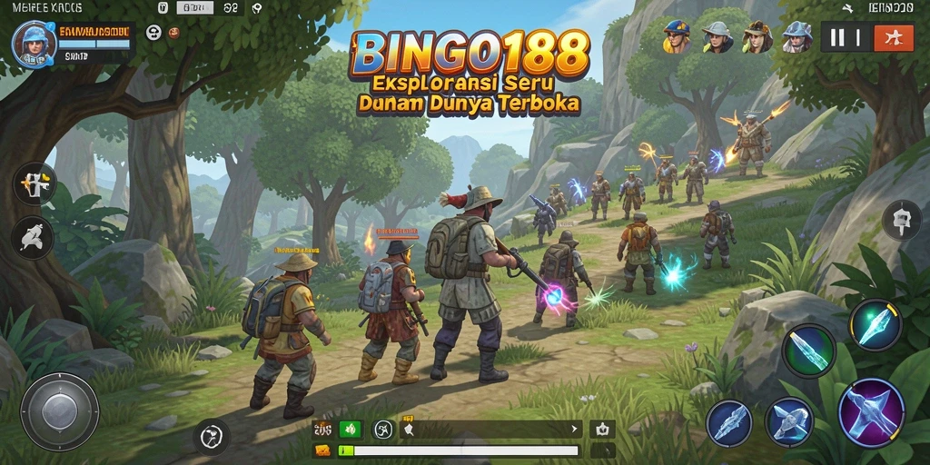 Tangkapan layar menunjukkan pemain menjelajahi dunia luas di BINGO188.