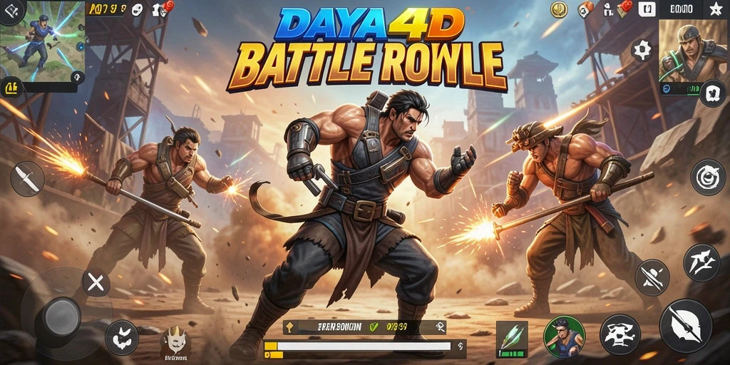 Tampilan seru pertarungan dalam game Battle Royale DAYA4D.