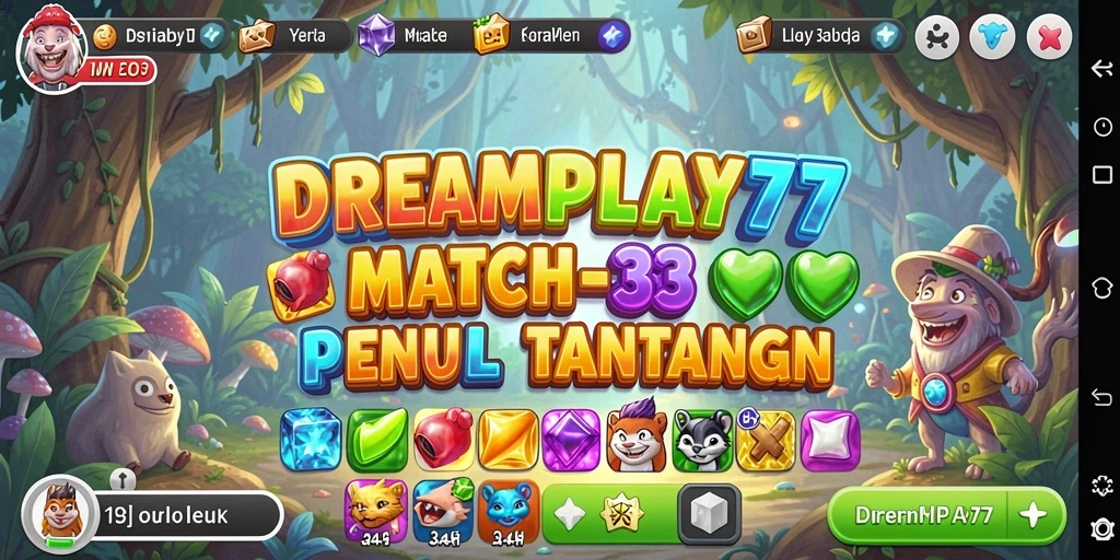Gameplay seru mencocokkan benda dalam DREAMPLAY77.