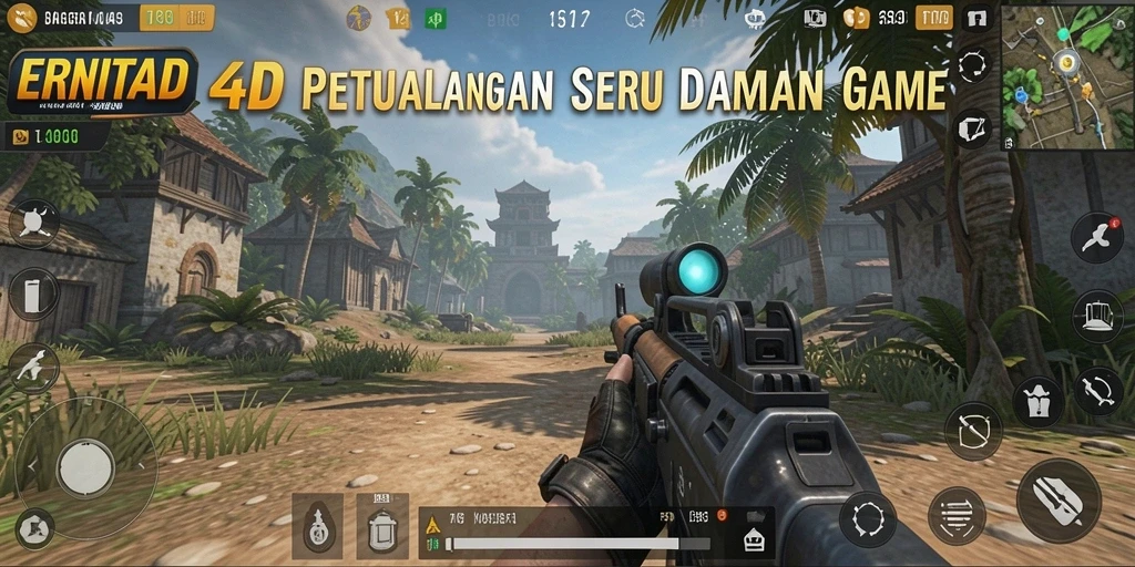 Tampilan aksi menegangkan di ERNITA4D dengan karakter berperang.