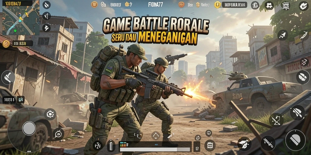 Tampilan gameplay FIONA77 yang seru dan kompetitif dalam pertarungan Battle Royale.