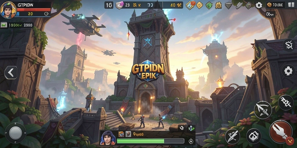 Tampilan gameplay GTPIDN menunjukkan strategi menara pertahanan yang mendebarkan.
