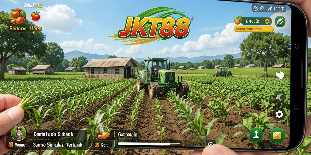 Tampilan gameplay JKT88 yang menarik dengan aktivitas bertani.