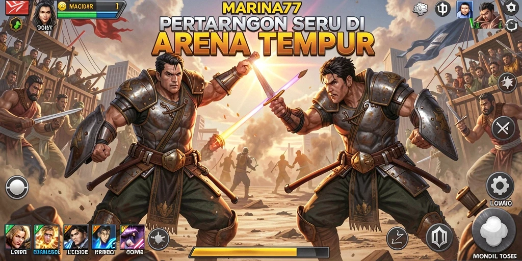 Screenshot gameplay MARINA77 menampilkan pertarungan yang penuh aksi.