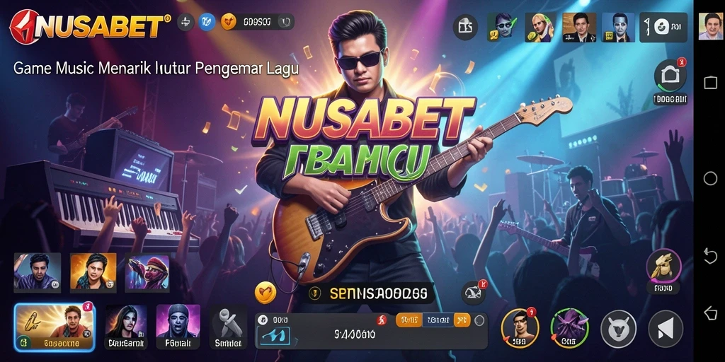 Tampilan gameplay NUSABET dengan pengalaman musik interaktif.
