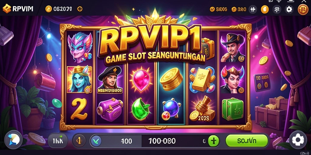 Tampilan gameplay menarik dari RPVIP1 dengan efek visual slot yang menawan.