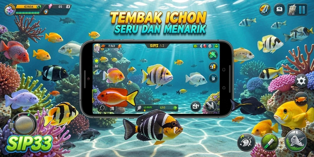 Gameplay seru menembak ikan dalam SIP33 yang penuh warna.