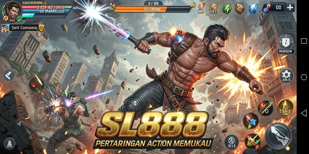 Tampilan aksi mendebarkan dalam SL888 dengan grafis yang memukau.